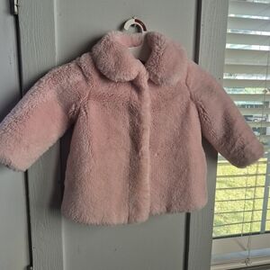 Janie and Jack Blush Pink Plush Coat